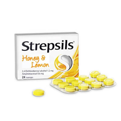 Strepsils Bal ve Limon Aromalı 24'lü Pastil - 1